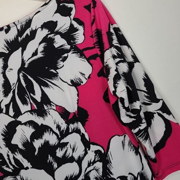 Robbie Bee Pink Flora Shift Women's Dress Size M - Picture 5 of 11